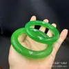 Suministro en Vivo de Pulsera de Jade Cuarcita Amarilla de Aceite de Pollo, Pulsera Redonda Gruesa de Jade Cuarcita Verde Hielo, Fabricante de Regalos de Joyería para Manos