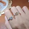 Anillo de Citrina Amatista Topacio Natural Estilo Japonés para Mujer Diseño de Nicho Sentido del Dedo Anillo de Dedo Sentido Premium