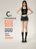 Shorts de mezclilla con dobladillo enrollado estilo americano para mujer, nuevo modelo de verano, tiro bajo, elásticos, adelgazantes, de corte A, ajustados a la cadera, hot pants