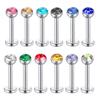 Dentes internos de aço inoxidável 3MM prego labial parafuso fêmea prego de osso de orelha acessórios de joalheria brincos brincos diy novos brincos transfronteiriços