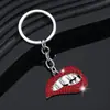 Chaveiro Criativo Fofo Sexy Lábios Vermelhos para Carro Acessórios de Bolsa para Homens e Mulheres Chaveiro Pingente de Metal