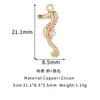 Venta Caliente Transfronteriza Chapado en Cobre Oro Real de 14K Serie Océano Caracola Tortuga Colgante Microincrustado de Circonita Accesorios para Joyería DIY