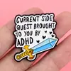 Broche com Frase de Desenho Animado Broche de Boi Emblema de Metal Broche Criativo para TDAH Joia Medalha Broche para Roupa