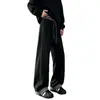Pantalones de Chándal para Hombre 2026 Primavera Otoño Rectos Versátiles Sueltos con Cordón Pierna Ancha Estilo Americano Ropa Deportiva Pantalones Casuales
