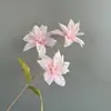 3 Flores de Lírio Artificiais Pequenas, Lírios Perfumados, Flores Artificiais, Arranjos de Flores para Decoração de Casamento, Arranjos de Cena com Flores Artificiais