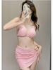 Biquíni Biquíni Fato de Banho Feminino Novo Sexy Águas Quentes Dividido Conjunto de Três Peças Celebridade da Internet Férias Fato de Banho Beira-Mar