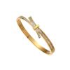 Moda Europeia e Americana Micro Diamante Fileira Tijolo Aço Inoxidável Pulseira Personalidade Tendência Quadrado Tijolo Titânio Aço Pulseira
