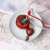 Palo de rosa rojo Fresa Fruta Palo de rosa Vegetal Colgante Caqui Llavero Calabaza Accesorio Calabaza Accesorio Naranja Colgante