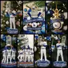 Árvore de Natal Acrílico Plano Dispositivo de Prática de Rebatida de Beisebol Pingente de Troféu de Campeonato de Softbol