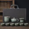Juego de Té Kung Fu de Cerámica Ru de Alta Gama Modelo Nuevo 2026 Tetera y Taza de Cerámica para el Hogar Regalo para Personas Mayores Regalo del Día del Padre