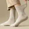 Meias Masculinas Algodão Puro Absorventes de Suor Meia-Calça Média Primavera e Verão Estilo Japonês Meias Versáteis Cintura Meias Esportivas de Basquete Indústria de Meias de Zhuji