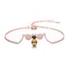 Nova versão coreana do bracelete de abelha em esmalte literário Mori feminino zircônia diamante joia de prata simples fornecimento ao vivo atacado