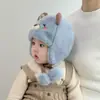 Bonitos y adorables gorros de otoño e invierno para niños, con diseño de poner, material de punto y una serie de dibujos animados, que brindan abrigo y protección para los oídos para bebés y niños pequeños.