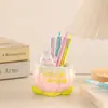 Portaplumas Día del Maestro Organizador de Escritorio de Oficina Decoración Creativa de Escritorio de Dibujos Animados Regalo para Examen de Admisión Universitaria de Estudiante