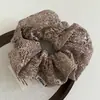 Xuxinha de Cabelo Bordada com Renda Estilo Coreano com Toque de Luxo, Apresentando um Design de Flor de Tecido Vazada para Rabos de Cavalo