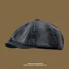 Boina de mezclilla lavada para mujer, estilo callejero primavera/verano, gorra de pintor retro de moda, gorra de hip-hop para hombre para usar al revés