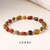 Design Original de Pulseira de Pedra Natural Irregular com Contas Assimétricas para Mulheres, Cristal de Cabelo Colorido de Nicho de Verão e Pedras Trituradas Irregulares