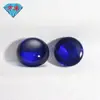 Huagang Gema Redonda Plana Lisa 34# Corindón Azul Piedra en Bruto Venta al por Mayor Diamante Artificial Zafiro Arco 34