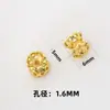 Chapado en Cobre Oro de 18 Quilates Hueco Portacuentas Doble Cara Flor de Loto Cintura Delgada Accesorios de Joyería Pulsera DIY Collar Accesorios de Cristal