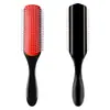 Pente Popular para Massagem, Modelagem e Alisamento de Cabelo, Pente de Nove Fileiras para Styling, Pente de Borracha Removível Fácil de Limpar