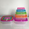 Set de Cinco Piezas Crisper Arcoíris Rectangular Apto para Microondas Lonchera Lonchera Caja de Almacenamiento para Refrigerador con Orificio de Ventilación