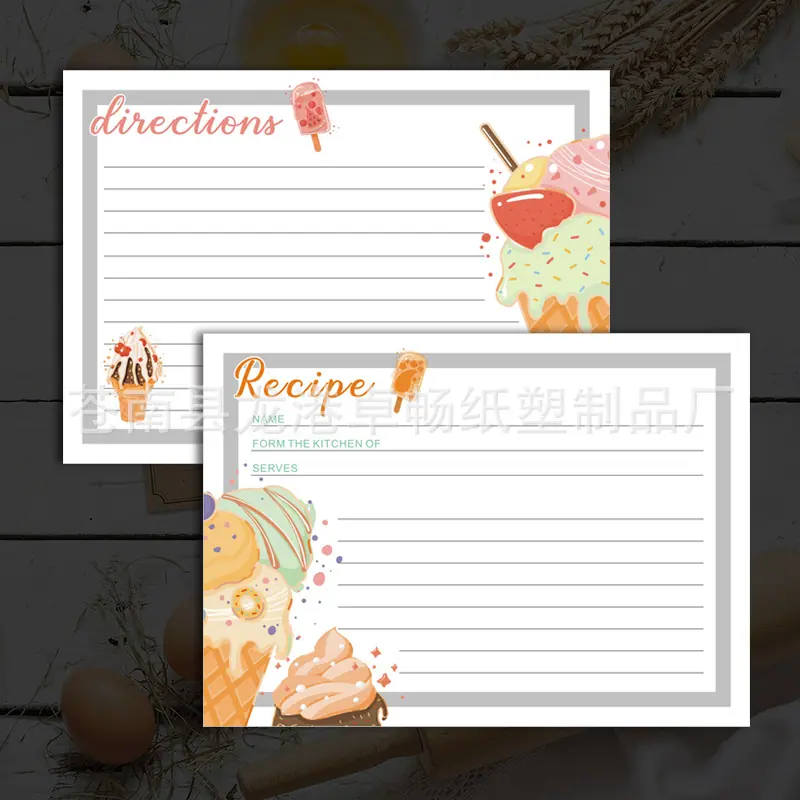 亚马逊热卖食谱卡 配料卡 recipes定制