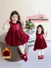 Vestido de Terciopelo para Niña Otoño e Invierno 2025 Nuevo Vestido de Princesa de Invierno para Niños Vestido de Felicitaciones de Año Nuevo de Invierno para Bebé Niña