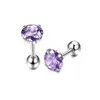 Venta caliente transfronteriza joyería de piercing esférico de acero inoxidable aretes de circón de cuatro garras aretes de piercing esféricos alta calidad