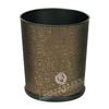 Cubo de Basura para Habitación de Hotel de Cuero PU Negro y Rojo Estilo Sureño, Papelera Redonda Ovalada Cónica para Habitación Doméstica