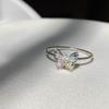 Anillo de Mariposa Anillo de Circonio con Color Incrustado Ambiente de Verano para Mujer Anillo Diario Simple de Color Mariposa de Ensueño Anillo de Dedo con Abertura