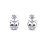 S925 Sterling Silver Stud Elegante Coruja Diamante Brincos Coreano Jóias Femininas Exageradas Brincos All-match