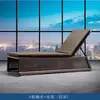 Cama de Lounge para Pátio de Vila ao Ar Livre Cadeira de Praia de Rattan para Jardim e Terraço à Beira-Mar Hotel Pousada Cama de Lounge à Prova d'Água com Proteção Solar ao Ar Livre