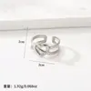 Anillo de Segmento de Presión de Aceite de Nicho Europeo y Americano Anillo de Acero Inoxidable Apertura Ajustable para Mujer Forma de Corazón Letra Anillo de Acero de Titanio Sentido Premium