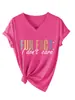 Fato curioso não me importo Amazon lista de desejos site independente moda casual feminina camiseta gola V manga curta