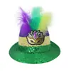 Carnaval Brasileño Mardi Gras de Nueva Orleans Sombrero de Jazz Accesorios Transfronterizos para la Cabeza Plumas Lentejuelas