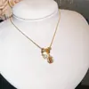 Collar con Colgante Ovalado de Perla y Circonita, Retro, Exquisito, Versátil, Cadena de Clavícula Elegante, Lujo Ligero, Cadena de Cuello de Gama Alta para Mujer
