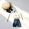 Solo ropa de muñeca 20cm muñeca articulada zsiga Gazi Jie muñeca bjd conjunto de top y falda franceses sombrero de paja