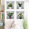ATW2005-KQ Maceta Falsa Ventana Pintura Decorativa Calcomanías de Pared Pared de Fondo Calcomanías de Pared Decorativas para Habitación Calcomanías de Pared Autoadhesivas