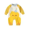 Mameluco de Pollito de Verano Impreso en 3D con Cuello Redondo y Mangas Ranglán, Suave Monito para el Hogar para Bebés y Niños Pequeños