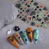 Adesivos de Nail Art para Halloween 2026 Abóbora Fantasma Gato Preto Caveira Morcego Teia de Aranha Fofo Infantil Festival