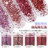 Unhas glitter lantejoulas glitter pó gradiente terno azul roxo 123mm esmalte misto joias material epóxi