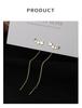 Pendientes largos pequeños al por mayor 925, diseño de súper hada con temperamento, pendientes con forma de estrella, agujero para la oreja, temperamento femenino.