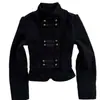 Camisa de manga larga ajustada de cuello alto, estilo Harajuku retro gótico oscuro de calle, con un diseño único, chaqueta de color liso para mujer estilo exportación