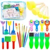 Juego de esponjas redondas para frotar pincel pintura herramienta para graffiti sello redondo infantil jardín de infantes diy pintura por frotamiento