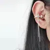 Clip de Oreja Asimétrico de Lujo Accesible Francés con Cruz Completa de Diamantes, Estrella, Borla, Hebilla Adecuado para Hebilla de Diamante para Auriculares Freeclip