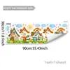 M21683 Múltiples Pegatinas de Pared Coloridas Temáticas de Pueblo de Cuento de Hadas Fantástico para Sala de Estar, Dormitorio, Pared de Fondo del Hogar, Pegatinas de Pared Autoadhesivas