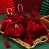 Bolsa de Doces para Casamento Cordão Bolso com Aba Calça Tecido de Seda Bolsa Bolsa de Mensageiro para Casamento Caixa de Doces para Casamento Caixa Vazia Embalagem Caixa de Presente Caixa de Doces