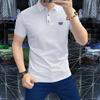 2024 Novo Negócio casual simples para todos os homens camiseta de manga curta camisa pólo Algodão pérola confortável respirável Roupas masculinas