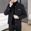Nueva chaqueta para hombre 2026, colección primavera y otoño, con cuello de solapa y estampado jacquard, una prenda exterior corta elegante y moderna para hombre