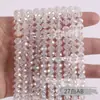 Cuentas para Ruedas de 2/3/4/6/8mm Accesorios para Joyería DIY Cuentas Sueltas de Cristal Color Estándar Transparente Cadena Completa